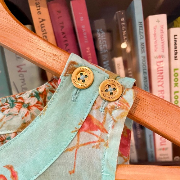 NWT Tommy Hilfiger Aqua Flamingo Print Top 🎽 - Picture 2 of 6